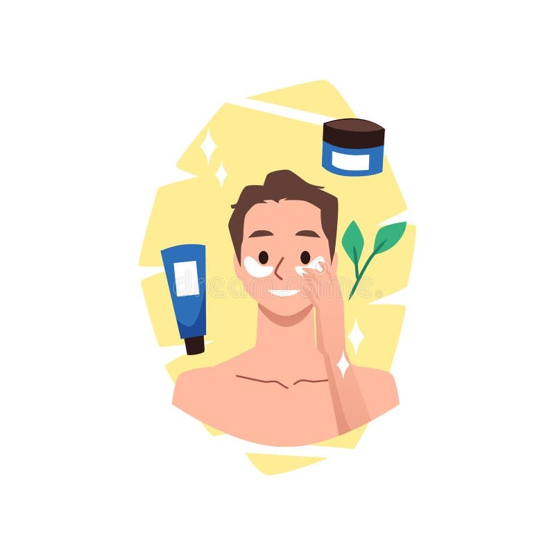 Happy Man Using Eye Patches Skin